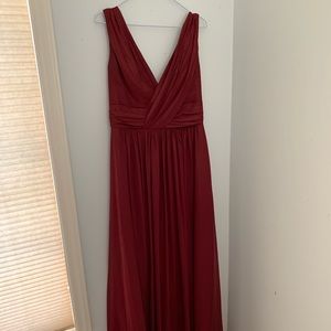 Dessy Sleeveless Draped Chiffon Maxi Dress #2894
